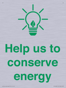 Help us to conserve energy 